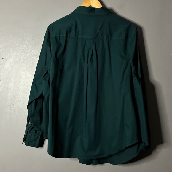 UNIVERSAL STANDARD Elbe Button Down Full placket Shirt in Forest green (L) 22/24 - Picture 6 of 9